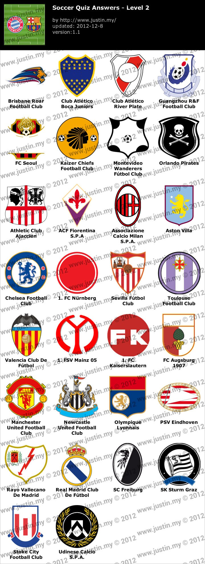 Click the Soccer Logos II Quiz